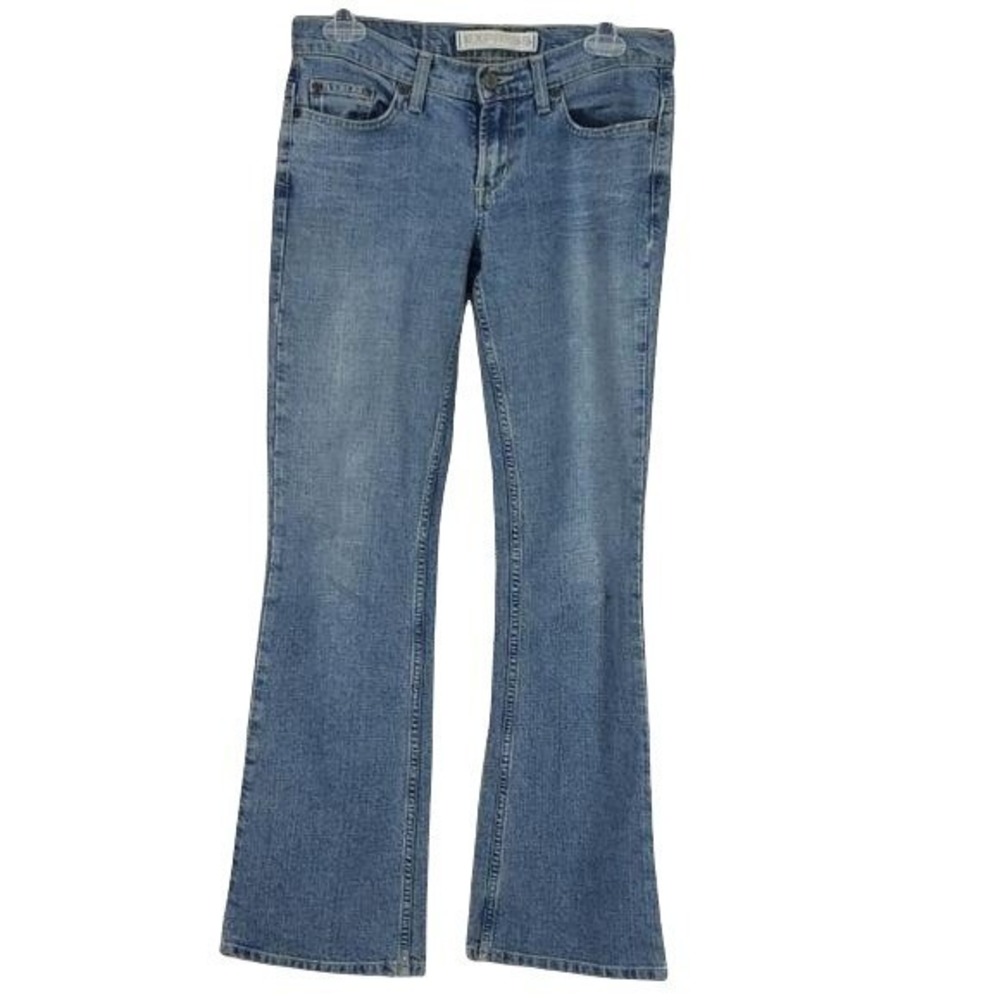 Express Sarula Precision Fit Flare Jeans Womens 2R Medium Wash Low Rise Denim